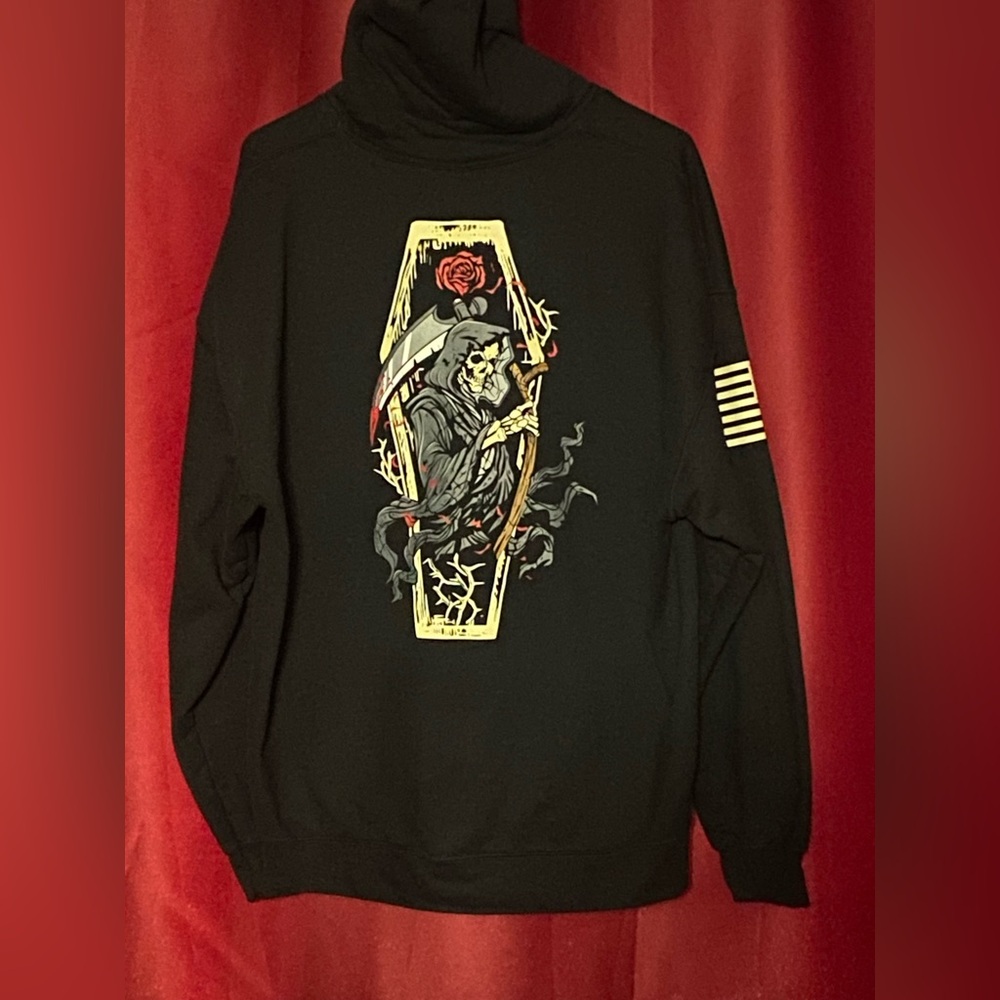 Grim Reaper and Rose Hoodie